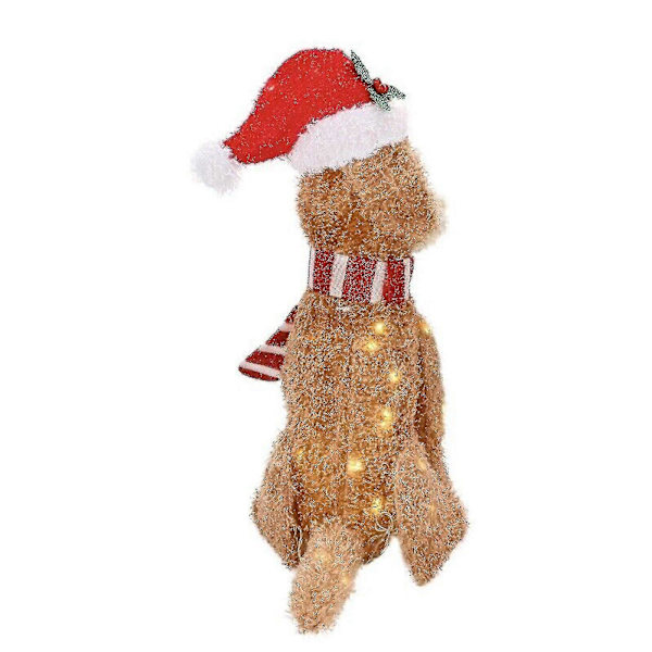 Julepynt med fluffy doodle-hunder med LED-lys