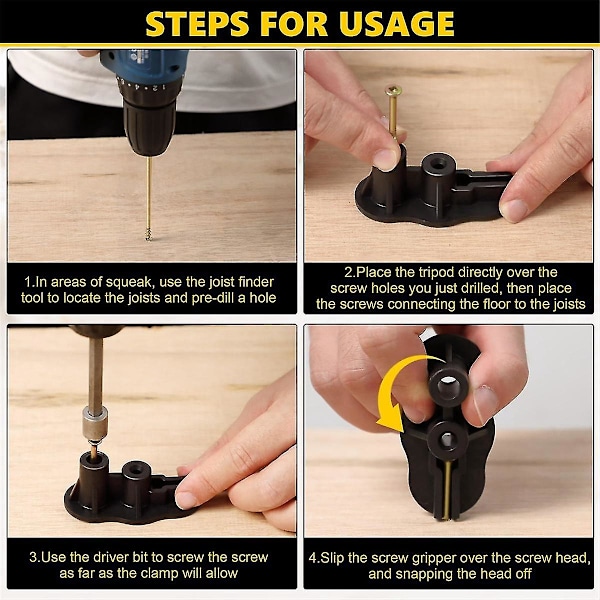 Golv reparationskit, No More Squeaks Kit eliminerar golvknarr, passar de flesta mattor och trägolv, används för att reparera golv