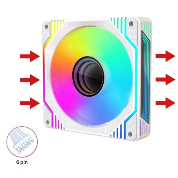 Datamaskin CPU radiator hvit [RGB] 6PIN (fremover) ett stykke