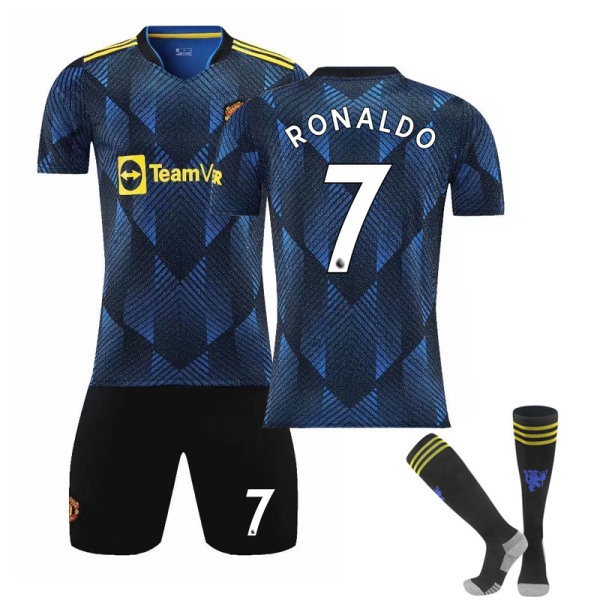 2122 Second Away Royal Blue Fotballdrakt Barn Voksen Dress Primær og Sekundær Skoleelever Treningsdrakt Nr. 7 Stjerne 7 2XL#