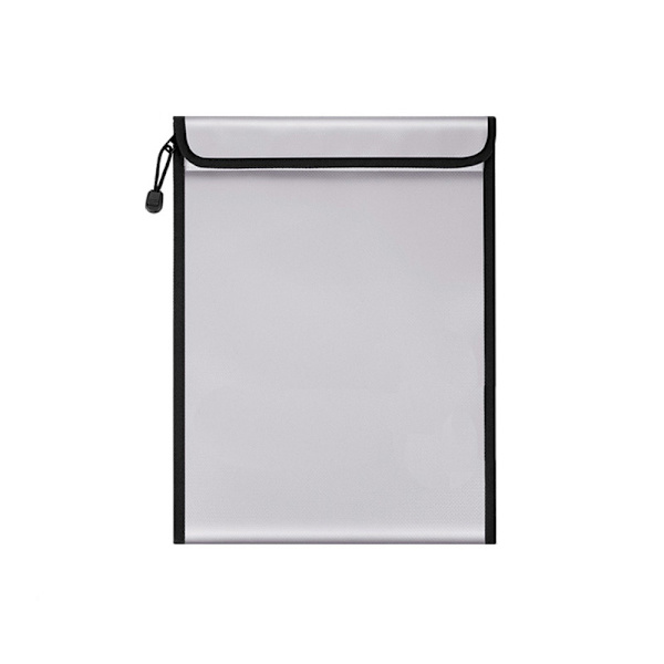 Silver Fireproof Document Bag - Secure Storage for Important Documents