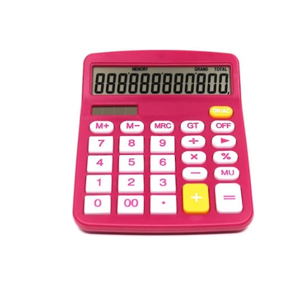 Solar Calculator Office 12-bittinen pöytälaskin Big Button talouskirjanpitotyökalu (Rose Red)