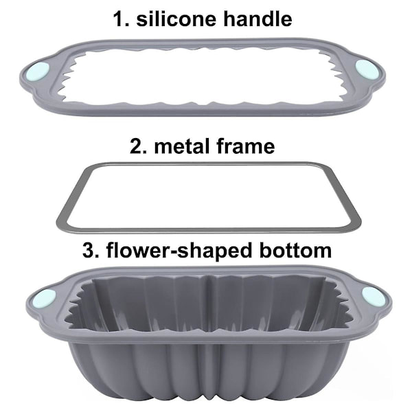 Silikonbrödform Nordisk design Klassisk räfflad toastform Metallförstärkt ram Säker bakning