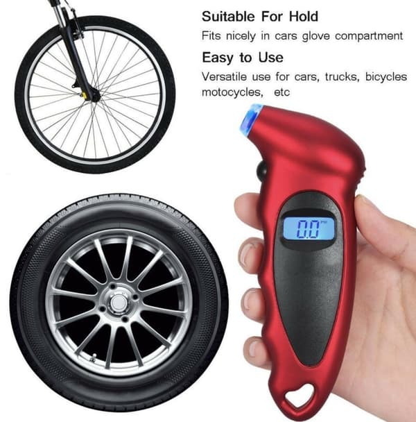 Däcktrycksmätare, 150 PSI Digital Tryckmätare 4 Inställning Däcktrycksmätare,