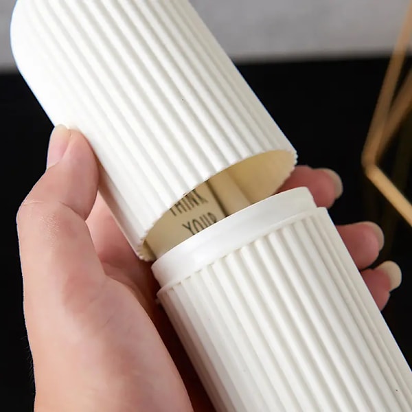 1 st. tandborstfodral, resefodral för tandborste och tandkräm, förvaringsbehållare för resan, nödvändiga tillbehör Grå