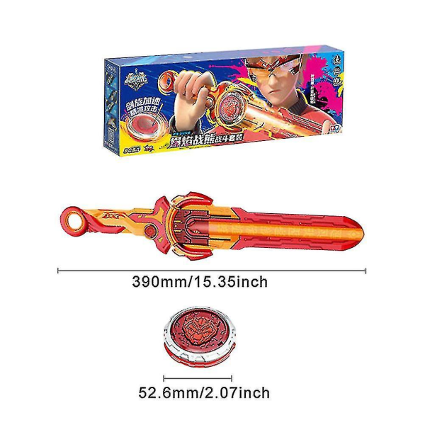 Easy Grip Pojkar present med svärd Launcher Kul Cool för barn Spinning Top Toy