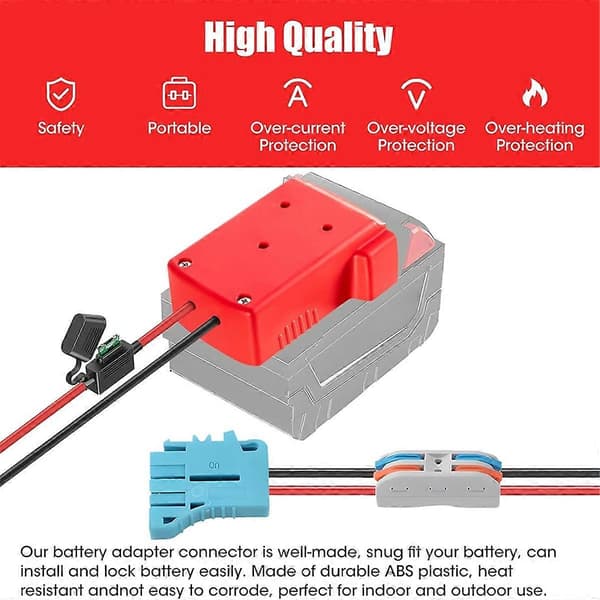 Strømhjuladapter for Milwaukee M18 18V Batteri