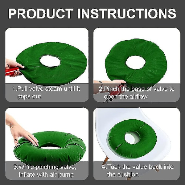 Hemorroide Sittepute Oppblåsbar, Oppblåsbar Sittepute Ortopedisk, Donut Sittepute Ortopedisk, Oppblåsbar Pute Myk Sittering Med Pumpe, Sittering