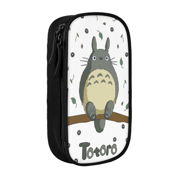 Anime Totoro kynäpussi meikkipussi Suuri kapasiteetti Vetoketjullinen kosmetiikkalaukku Kaksinkertainen kerros Säilytyskynäpussi-w1550