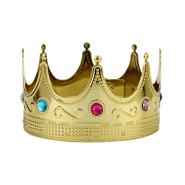 King Crown-festtillbehör för barn Cosplay-kostymparty (gyllene)
