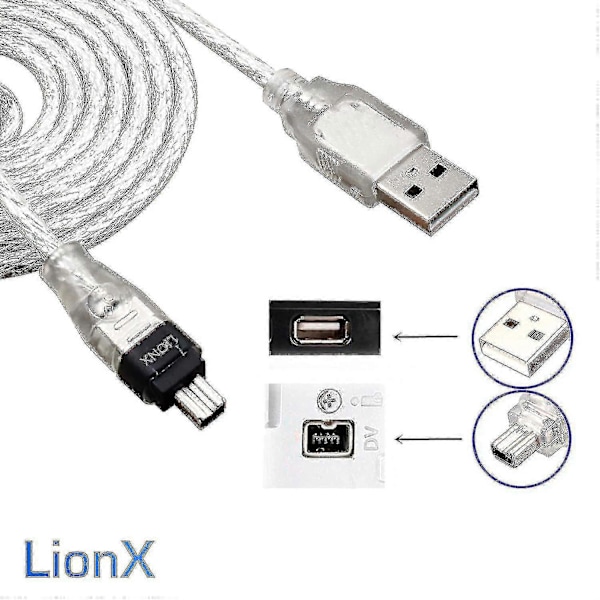 Ny Data DV-kabel USB till IEEE 1394 4-pin Adapter I- High PC