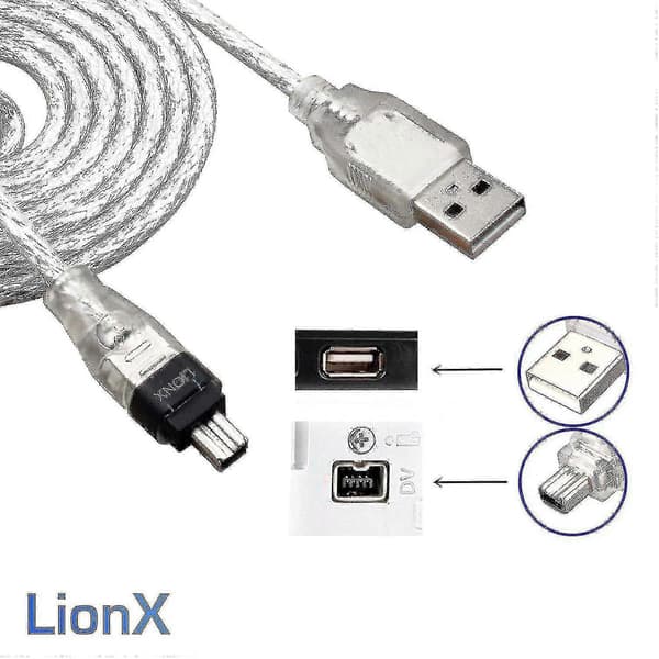 Uusi Data DV -kaapeli USB - IEEE 1394 4-nastainen adapteri I- High PC