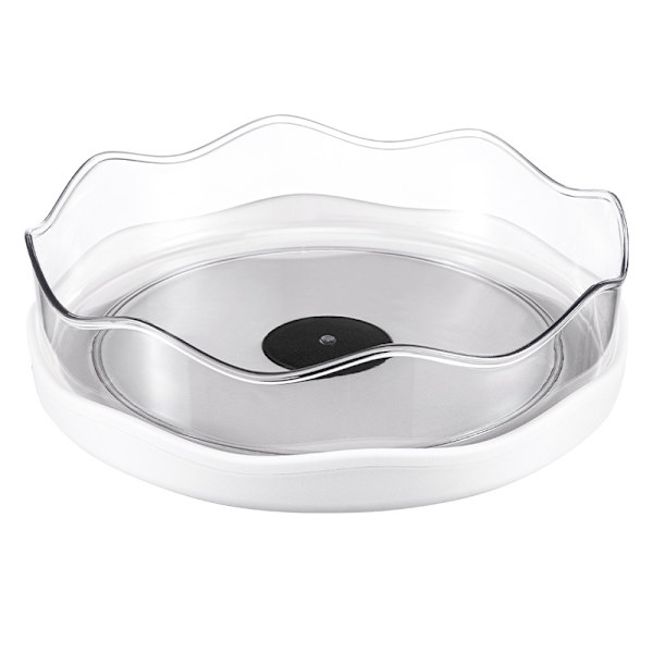 Lazy Susan pladespiller skab arrangør krydderi drejelig krydderihylde 10,6\" (hvid)