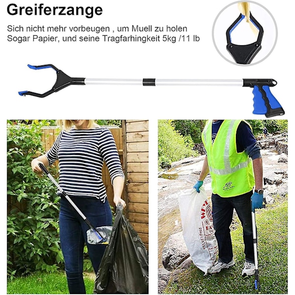 Griffer, 82cm Vikbar Gripare Tillverkad Av Aluminium Med Roterande Gummispatel, Grepp Tång För Seniorer Vikbar Lång Arm Förlängare För Sopor/Släng P