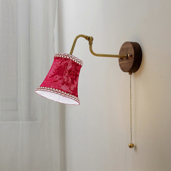 Tygklämma Lampskärm, E14 Handgjord Lampskärm för Modern Europeisk Stil Vägglampa, Kristall