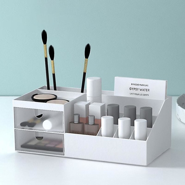 Stor kapacitet låda Makeup Organizer Desktop kosmetisk efterbehandling
