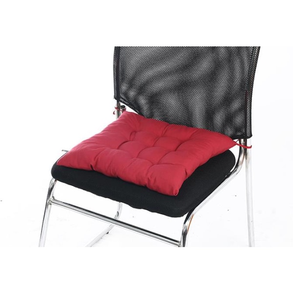 Neliönmuotoinen tuolityyny Koti puuvillatyyny Vanhusten vapaa-ajan tyyny - punainen, 40*40*5cm, 2kpl