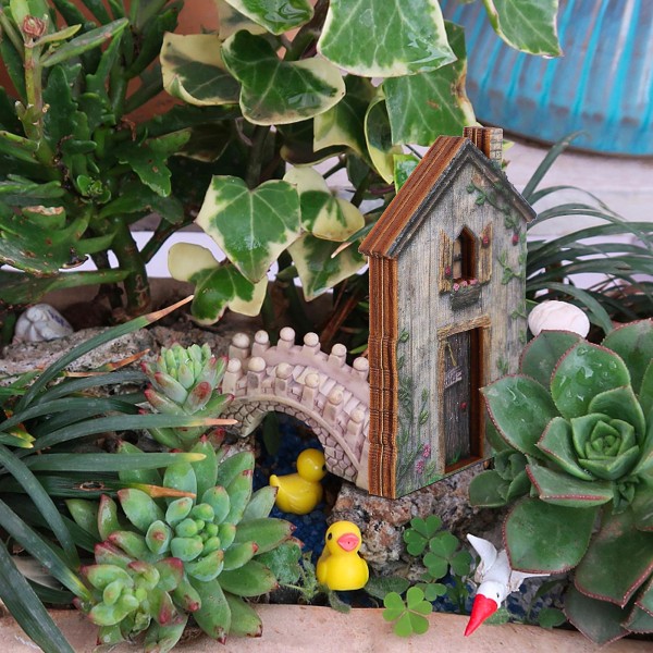 2 Stk Woodsy Decor Mini Elf Dør Træ Fairy Door Fairy Home Dør Miniature Havedøre
