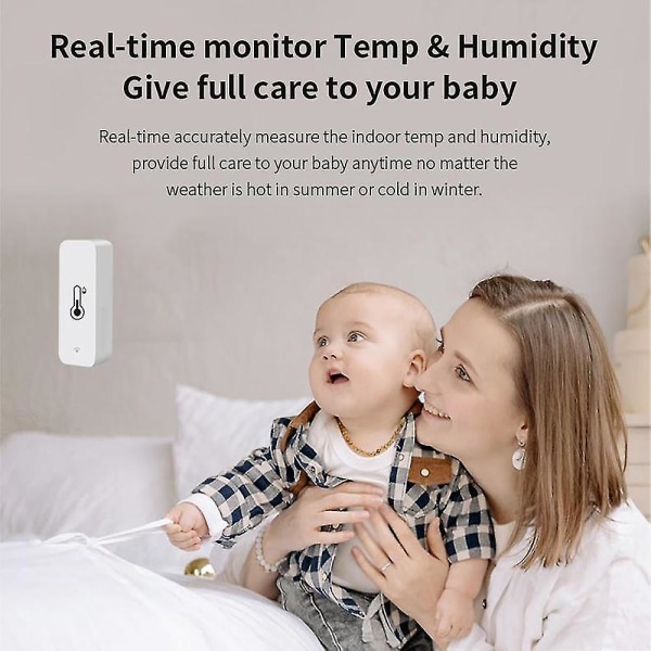 3x Tuya Wifi temperatur- og fuktighetssensor innendørs termometer Hygrometer -GSL