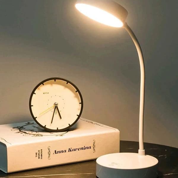 Bærbar LED-bordlampe, øyebeskyttelse, 3 dimmemoduser for soverom, nattbordslampe