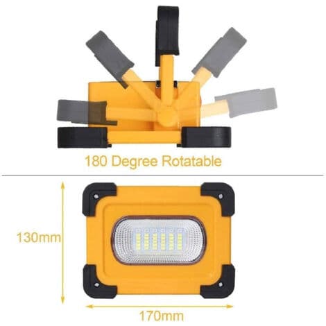 60W LED Nødlys med Oppladbart Solcellepanel USB SOS Camping
