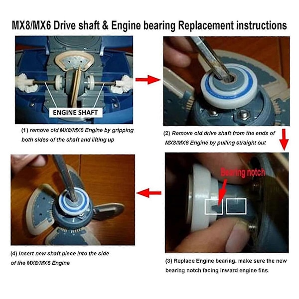 Til MX8 Elite/MX6 Elite, til MX8/MX6 Pool Cleaner Drivaksel Genopbygningssæt Erstat Delvis Tune Up Kit