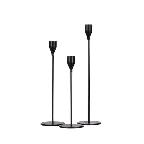 Versatile Candle Holders for Home Decor, 3-pack Black