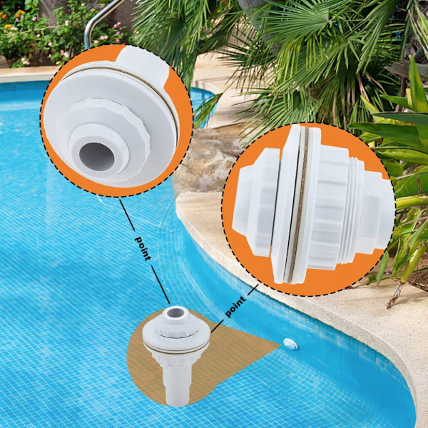 Passer til Hayward SP1023 1-1/2 tommer FIP overjordisk pool komplet returdyse fitting - 1 stk