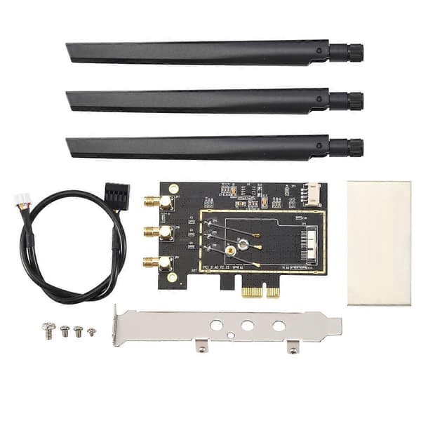 for Broadcom Bcm94360CSAX Bcm943602CS Bcm94331CSAX WLAN-kort Desktop PCI-E Konverter Adapter + Antenne