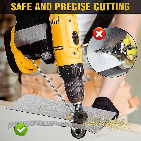 Elektrisk Drill Plate Cutter Attachment Metal Cutter Sheet Metal Cutter Drill Attachment Dobbelthode