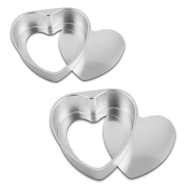 2 st aluminium hjärtformad kakform set DIY kakform bakform verktyg med avtagbar botten tryck Pa