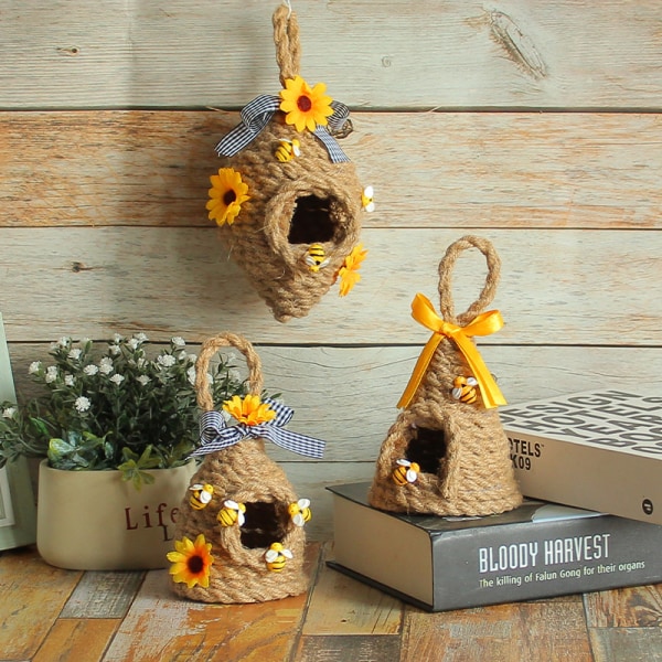 Feather Bee Festival Sunflower Ornament-Dome Honeycomb (10*10*18cm)