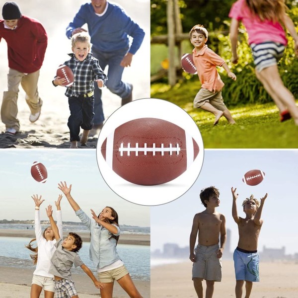 Minifotball for barn, søte amerikanske fotballer, sprettende og myke 8,6", vannstrandball (brun)