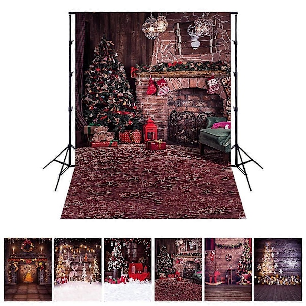 Andoer 1,5 x 2 meter / 5 x 7 fot Jultema Bakgrund Fotostudio Rekvisita Vikbar Polyesterfiber Fotobakgrund för Nyfödda Porträtt