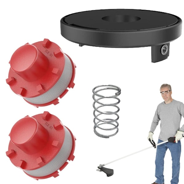 2 Spole+1 Lock+1 Spiralfjäder för Einhell Gräsklippare Ersättningsdelar Set DCQW