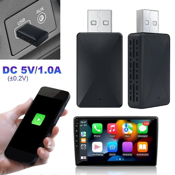 2-i-1 Trådløs CarPlay Android Auto Adapter WiFi BT Auto Connect USB Dongle til iPhone6 Android 11 Trådløs CarPlay