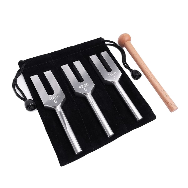 Tuning Forks Set 4096 Hz 4160 Hz 4225 Hz Tuning Forks Set Tuning Fork with Wooden Hammers and Cloth