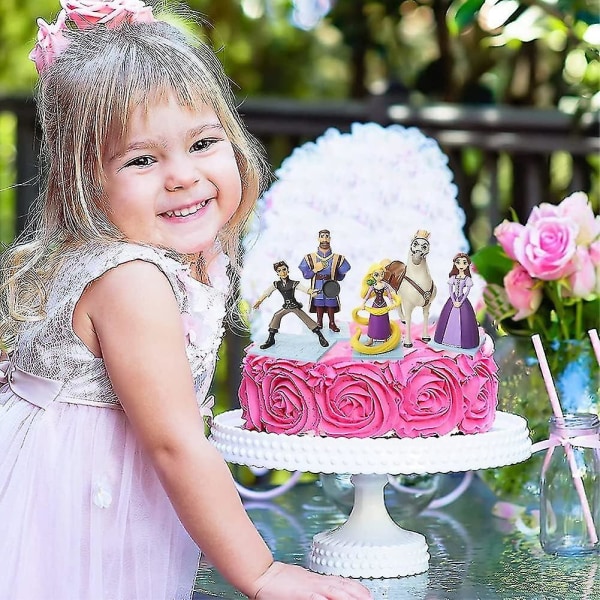 5 kpl Rapunzel-figuurisarja, Rapunzel-figuuri, prinsessa minihahmot Cupcake-figuurien koristelu Actio