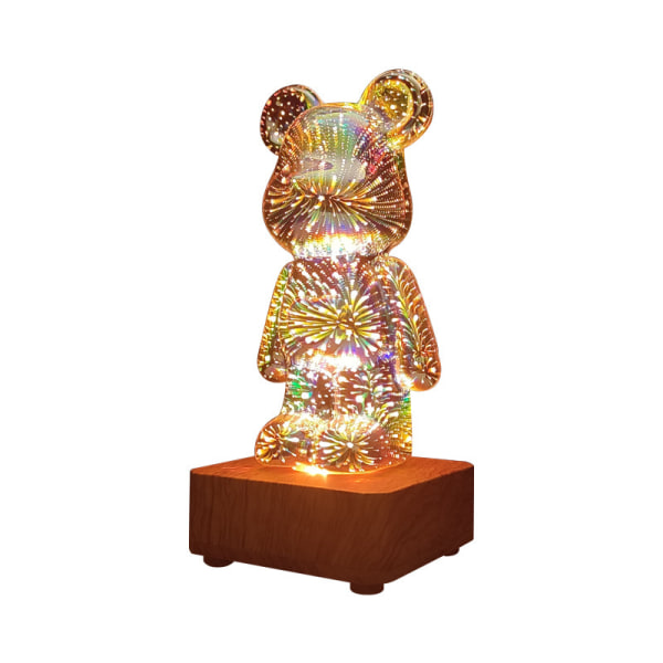 3D Bear Romantisk sängbordsbordsprydnad Ambience Lampa