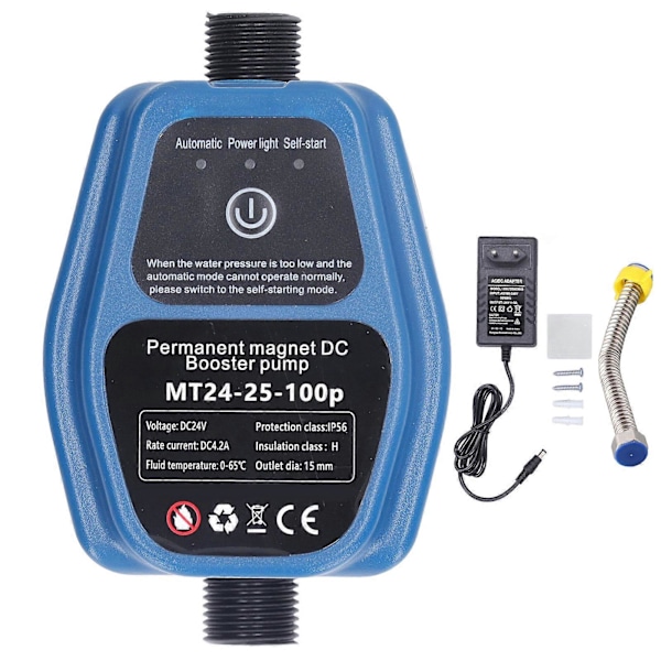 Vandtryksforøgerpumpe 100W 24V 25L IP56 Intelligent Sensing Automatisk Bruseforstærkerpumpe 100‑240V