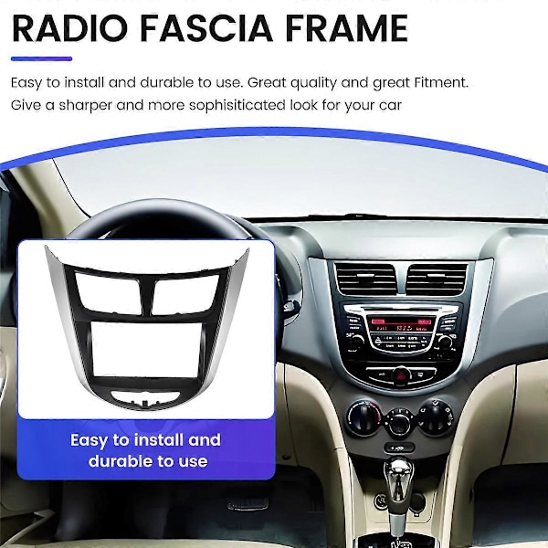 Bil Ombygging Radio Fascia Ramme Panel DVD Trim Kit for HYUNDAI I-25 I25 Accent Solaris Verna 2DIN D