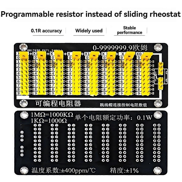 0.1R - 9999999.9R Programmerbar Motstand Justerbar Motstand Skyvemotstand Kort Trinnnøyaktighet 1% 0.