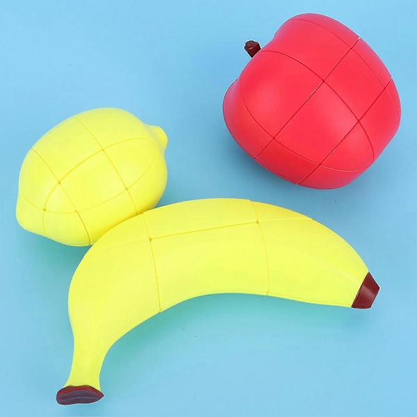 Frukt Magisk Kub Set Citron Banan Äpple Ojämn Speciell Form Pusselspel Pedagogiska Leksaker