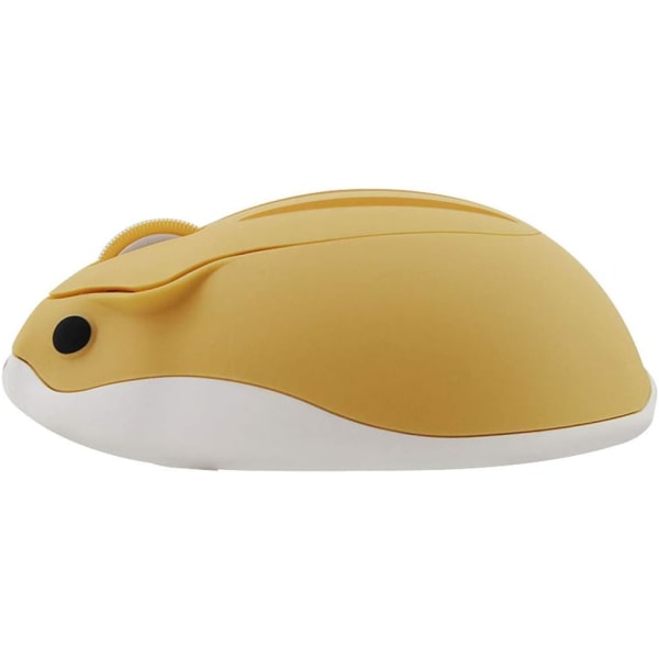 Lett 2,4 GHz trådløs mus Søt trådløs mus bærbar minimus 3 knapper for bærbar datamaskin (gul)