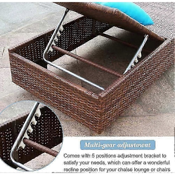 4 st Multi Positionsjusteringsfästen 5 Positioner Justerbart Schäslongfäste Ersättningsdel för Utomhus Patio Lounge Ryggstöd Plast Pa