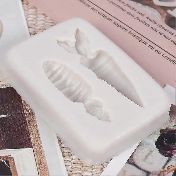 Påske 3D Formet Bageforme Fødevaregodkendt Silikone Gulerod Fondant Kageform Chokolade DIY Form (grå)(1 stk)