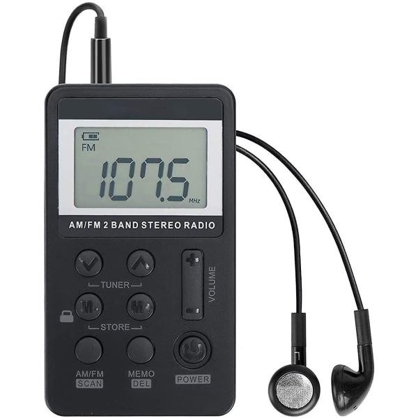 Bärbar Vr-robot Am/fm Walkman Radio - Mini Digital Tuning Radio med laddningsbart batteri, hörlurar och låsskärm