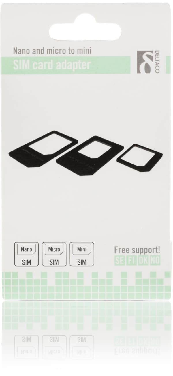 SIM-kortadapter til mikro/mini/nano SIM, sort