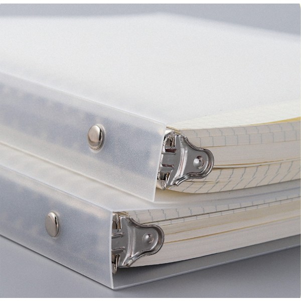 A5 Binder Combo Notebook med 20 ringar/hål, 1 tjock PP inbunden genomskinlig case, horisontella linjer
