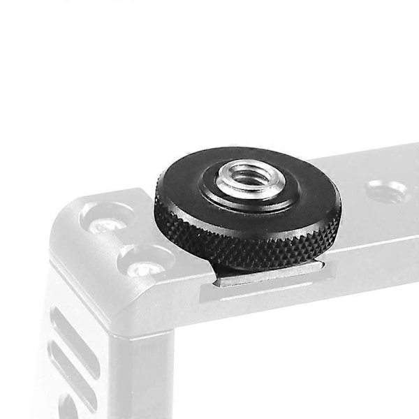 Rustfrit stål 3/8 til 1/4 tomme gevindadapter skrue enkeltlags cold shoe mount beslag sæde til DSLR kameraer bur